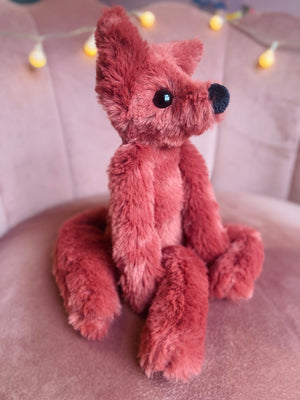 RUBY FOX (A) - Handmade Luxury Weighted Plush Fluffy Fox Doll