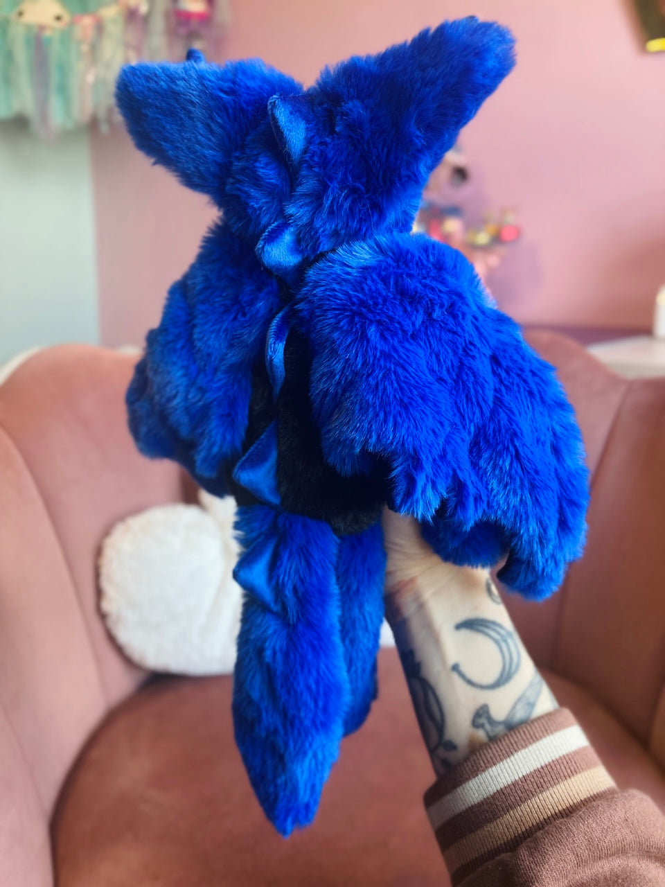 MIDNIGHT DRAGON FOX - Handmade Luxury Weighted Plush Fluffy Fox Doll
