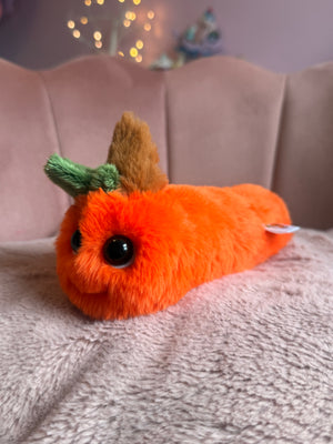 PUMPKIN PUDGEPUFF CATERPILLAR - Handmade Luxury Weighted Pudgepuff Doll