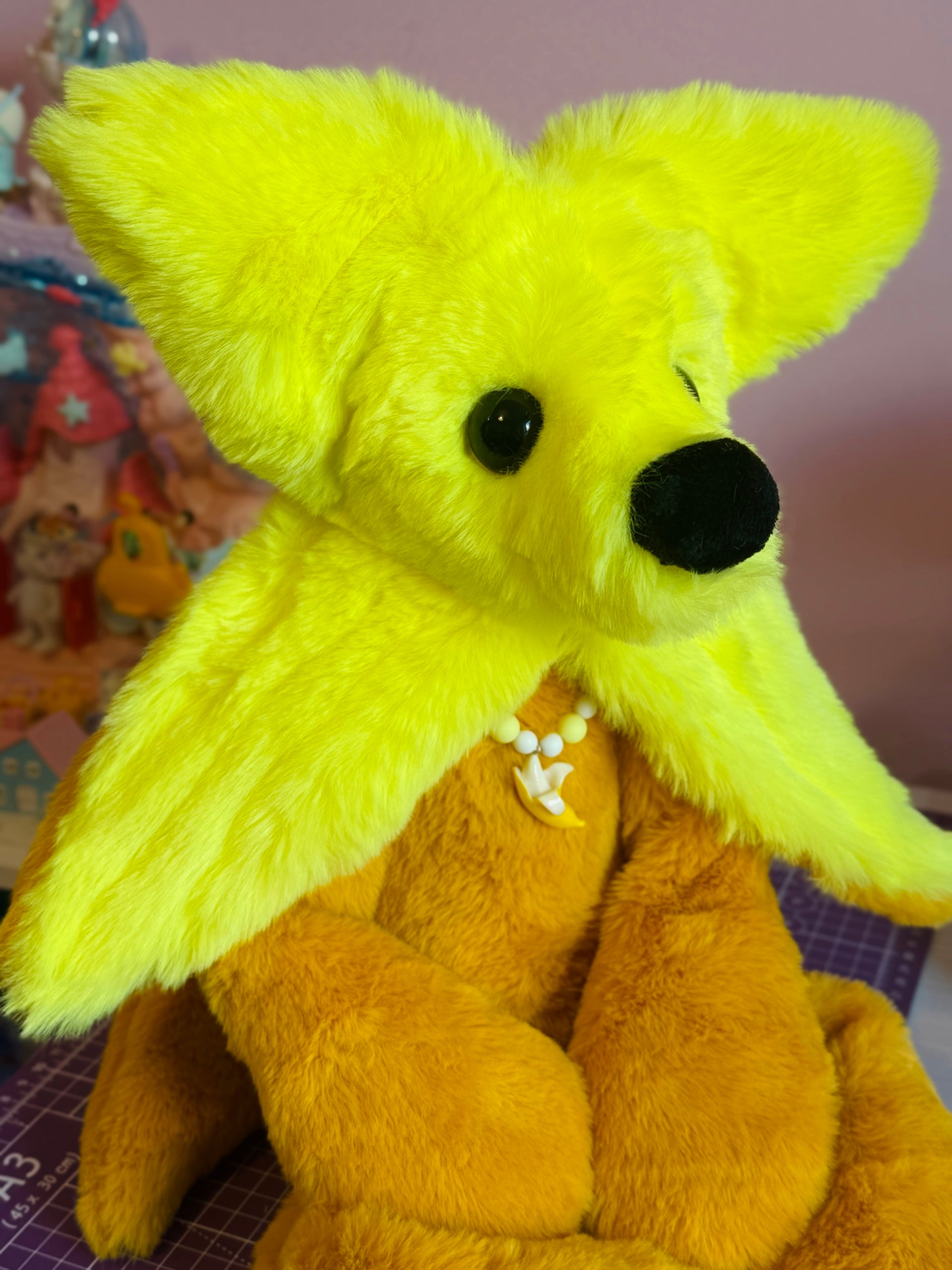 XL BANANA FOX - Handmade Luxury Weighted Fox Doll