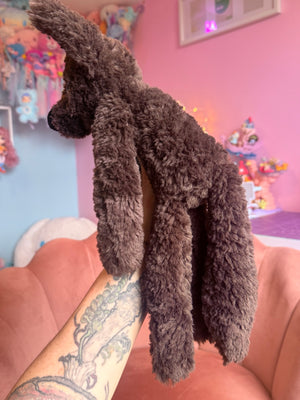 LARGE CURLY CHOCOLATE FOX - Handmade Luxury Weighted Plush Doll