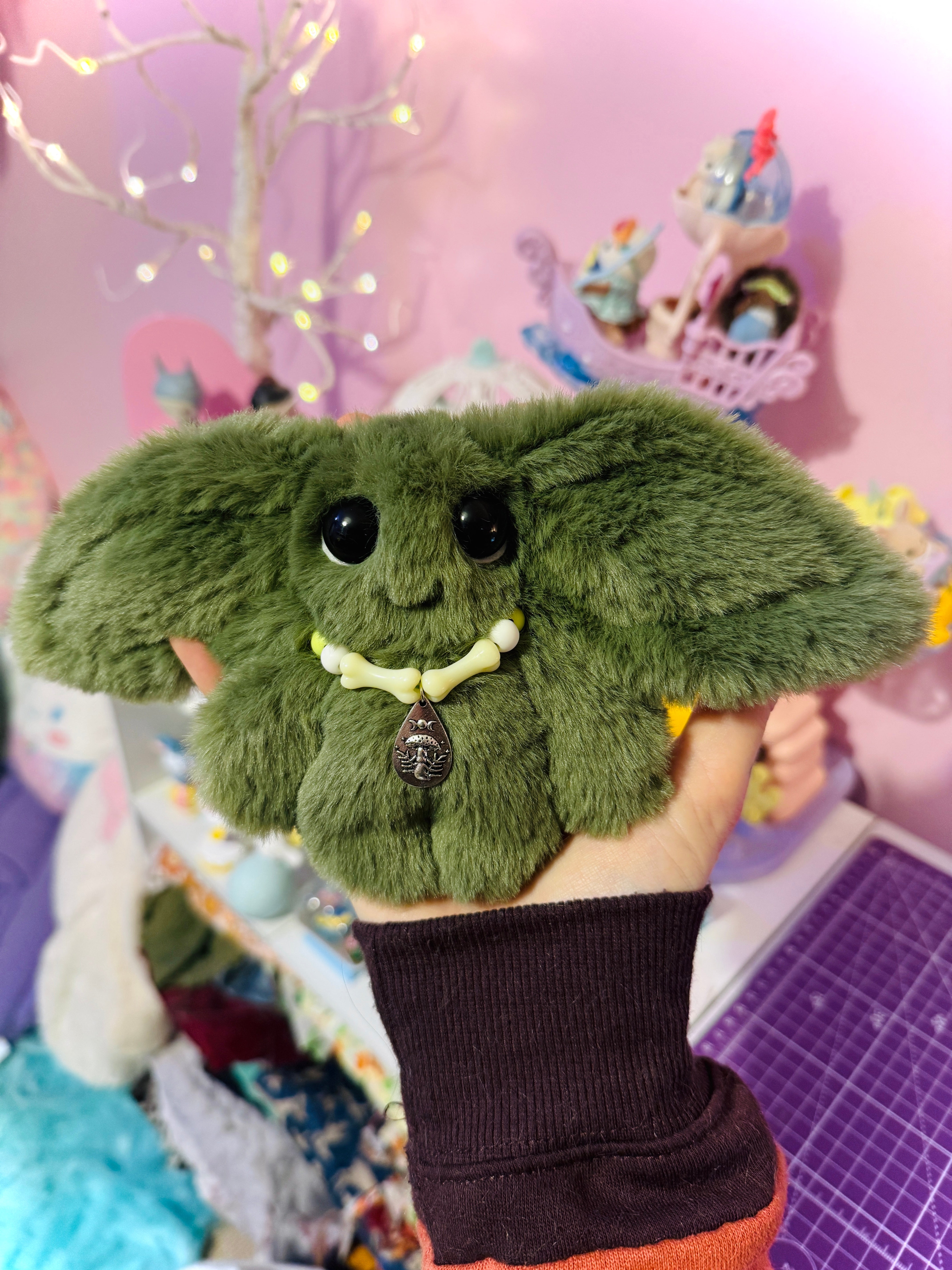 FOREST GOBLIN PALMPUFF - Handmade Mini Luxury Weighted Doll