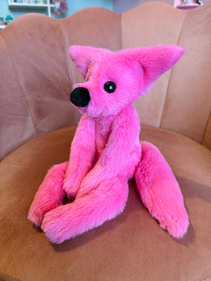 RESERVED BUBBLEGUM FOX - Handmade Luxury Weighted Fox Doll