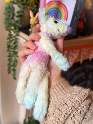 COTTON CANDY FLUFFY FOX CUB (B) - Handmade Weighted Plush Fox Doll