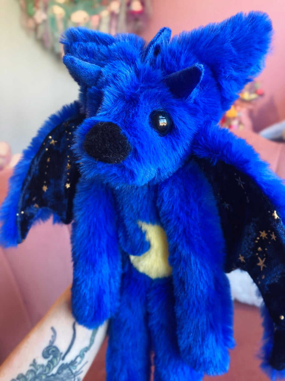 MIDNIGHT DRAGON FOX - Handmade Luxury Weighted Plush Fluffy Fox Doll