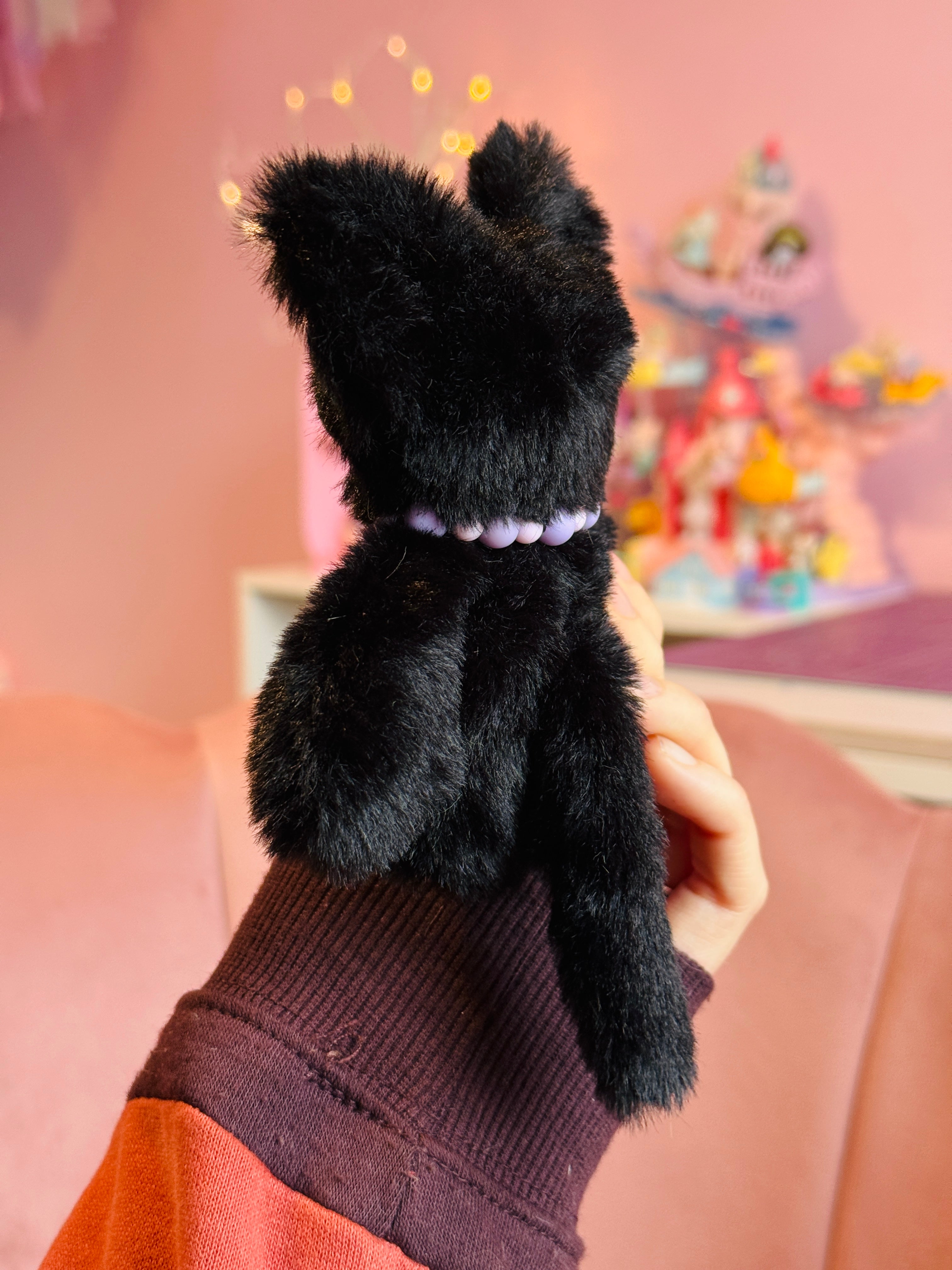 BLACK CAT PALMPUFF - Handmade Mini Luxury Weighted Doll
