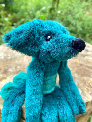 DINO FOX - Handmade Luxury Weighted Plush Fluffy Fox Doll