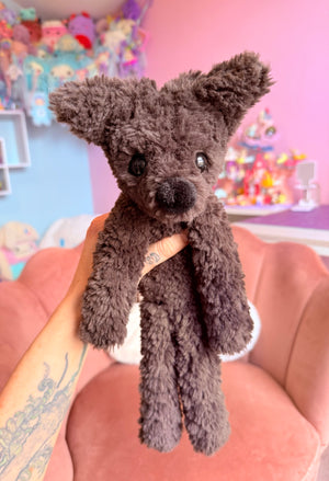CURLY CHOCOLATE FOX - Handmade Luxury Weighted Plush Doll