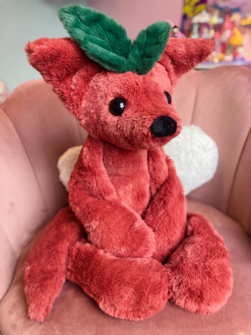 XL CRANBERRY FOX - Handmade Luxury Weighted Fox Doll