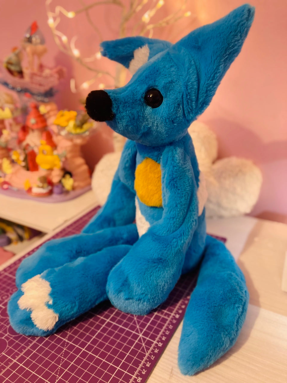 XL SUNNY SKIES FOX - Handmade Luxury Weighted Plush Fluffy Fox Doll