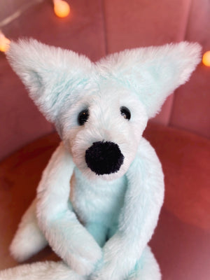 FROST FOX - Handmade Luxury Weighted Plush Fluffy Fox Doll