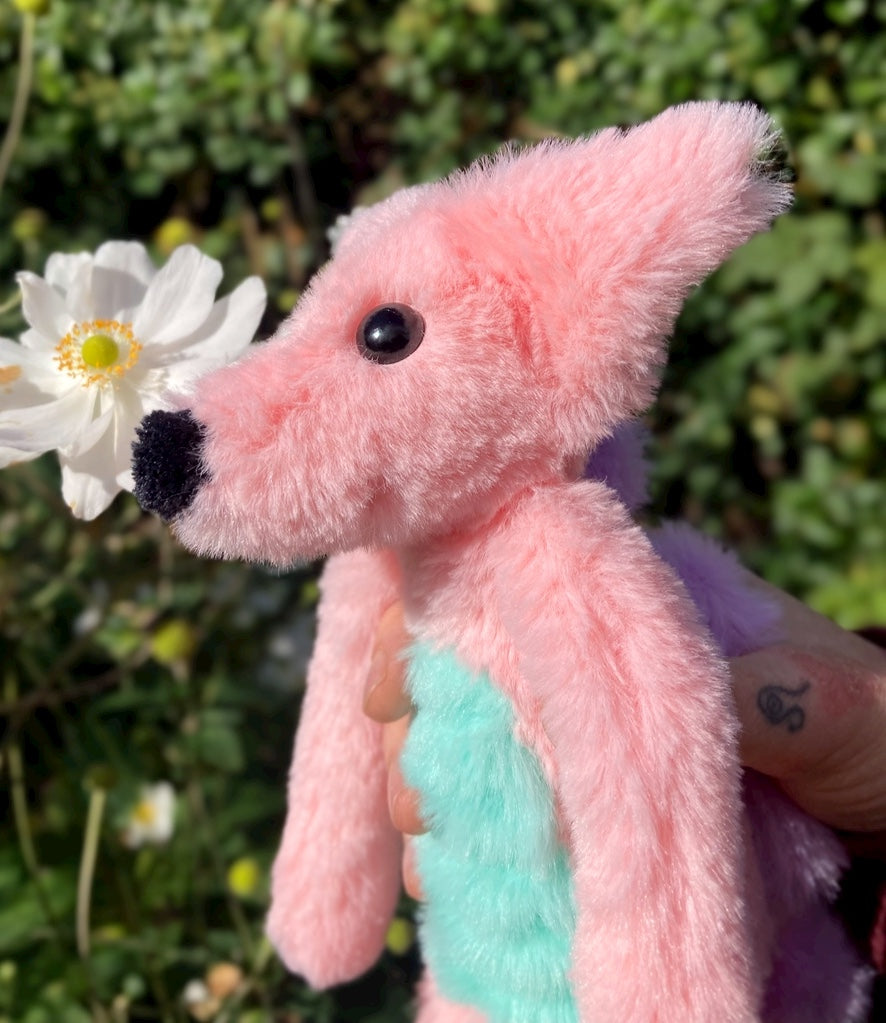SORBET DINOFOX - Handmade Luxury Weighted Plush Fluffy Fox Doll