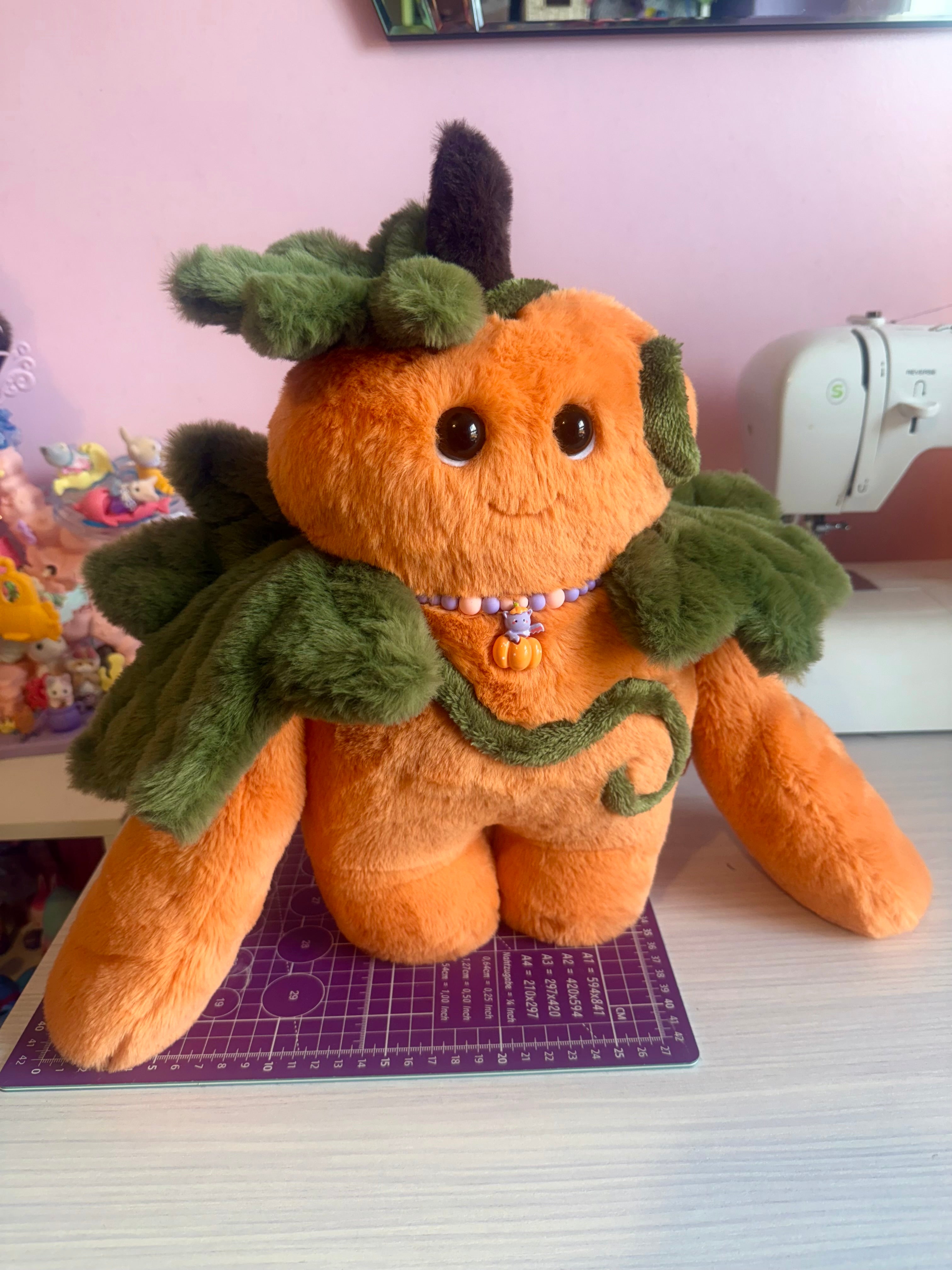 LARGE PUMPKIN PATCH PUDGEPUFF - Handmade Weighted Pumpkin Doll