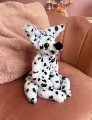 DALMATION FOX - Handmade Luxury Weighted Plush Fluffy Fox Doll