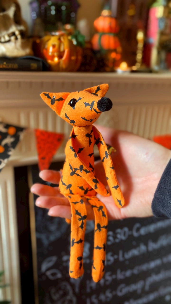 BAT FOX CUB - Handmade Weighted Cotton Fox Doll