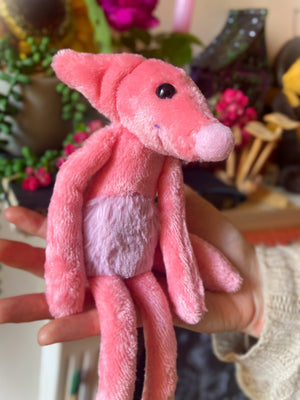 SOFT PINK FLUFFY BELLY FOX (A) - Handmade Weighted Plush Fox Doll