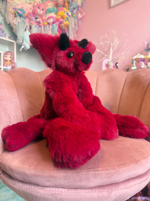 XL DEVIL FOX - Handmade Luxury Weighted Fox Doll