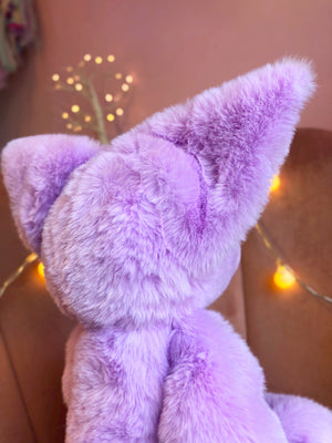XL LAVENDER FOX - Handmade Luxury Weighted Plush Fluffy Fox Doll