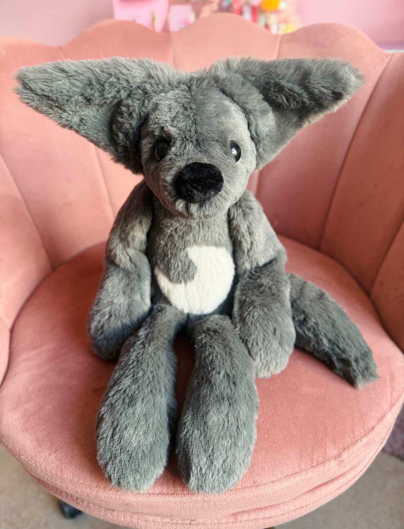 BIG GREY🌙WOLF - Handmade Luxury Weighted Plush Fluffy Fox Doll