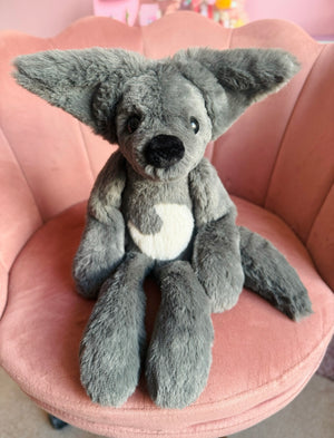 BIG GREY🌙WOLF - Handmade Luxury Weighted Plush Fluffy Fox Doll