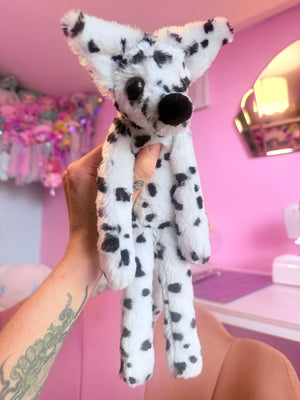 DALMATION FOX - Handmade Luxury Weighted Plush Fluffy Fox Doll