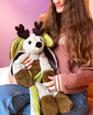 XXL FLYING FOREST FAWN - Handmade Luxury Weighted Plush Fluffy Fox Doll