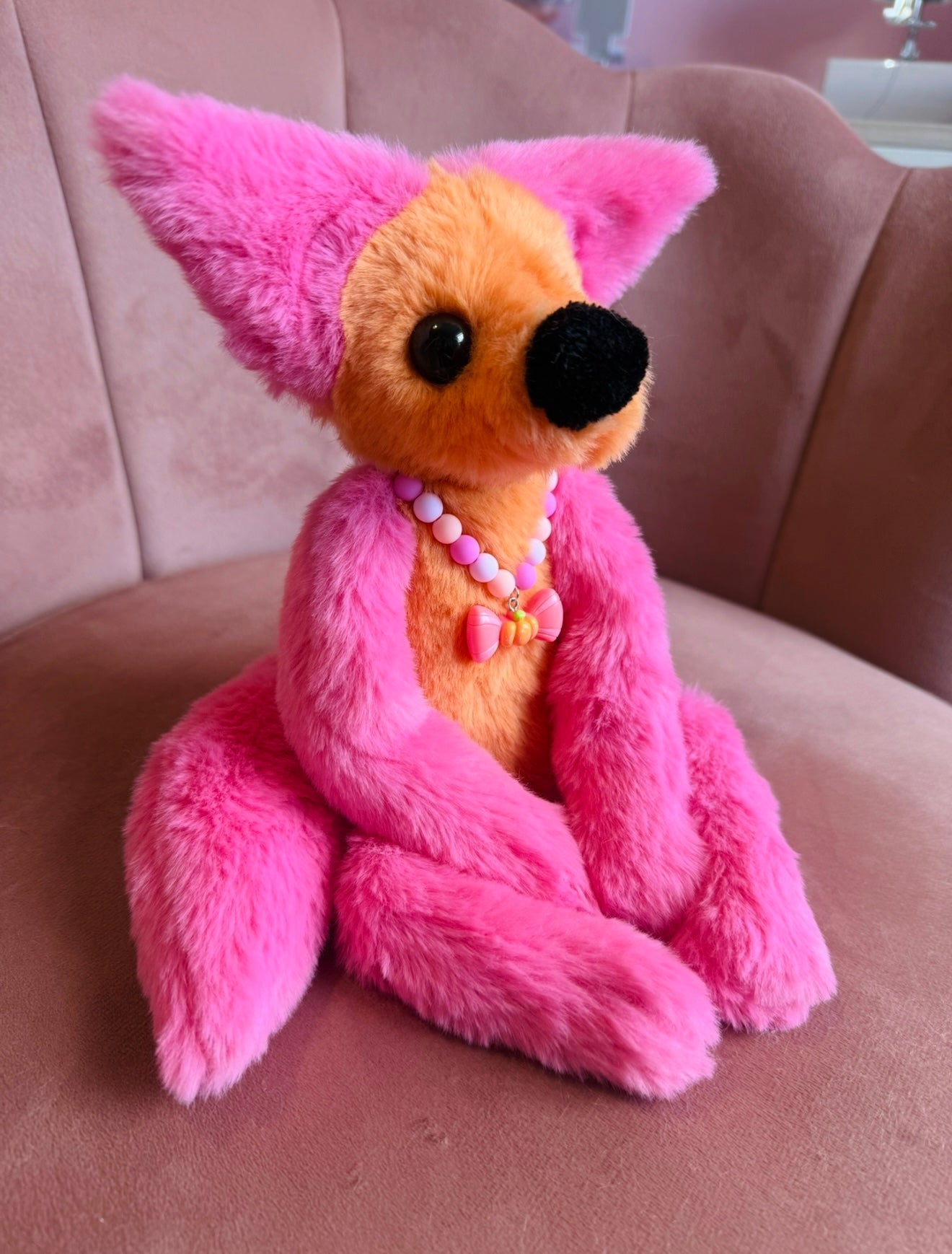 LARGE SWEET TREATS FOX - Handmade Luxury Weighted Plush Fluffy Fox Doll