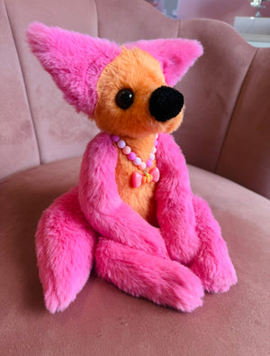 LARGE SWEET TREATS FOX - Handmade Luxury Weighted Plush Fluffy Fox Doll