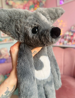 BIG GREY🌙WOLF - Handmade Luxury Weighted Plush Fluffy Fox Doll