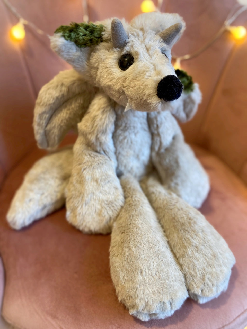 XL GARGOYLE FOX - Handmade Luxury Weighted Plush Fluffy Fox Doll