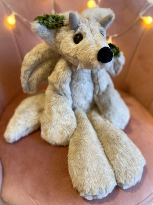 XL GARGOYLE FOX - Handmade Luxury Weighted Plush Fluffy Fox Doll