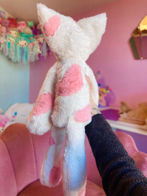 XL STRAWBERRY MILK FOX - Handmade Luxury Weighted Fox Doll