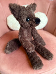 CURLY CHOCOLATE FOX - Handmade Luxury Weighted Plush Doll