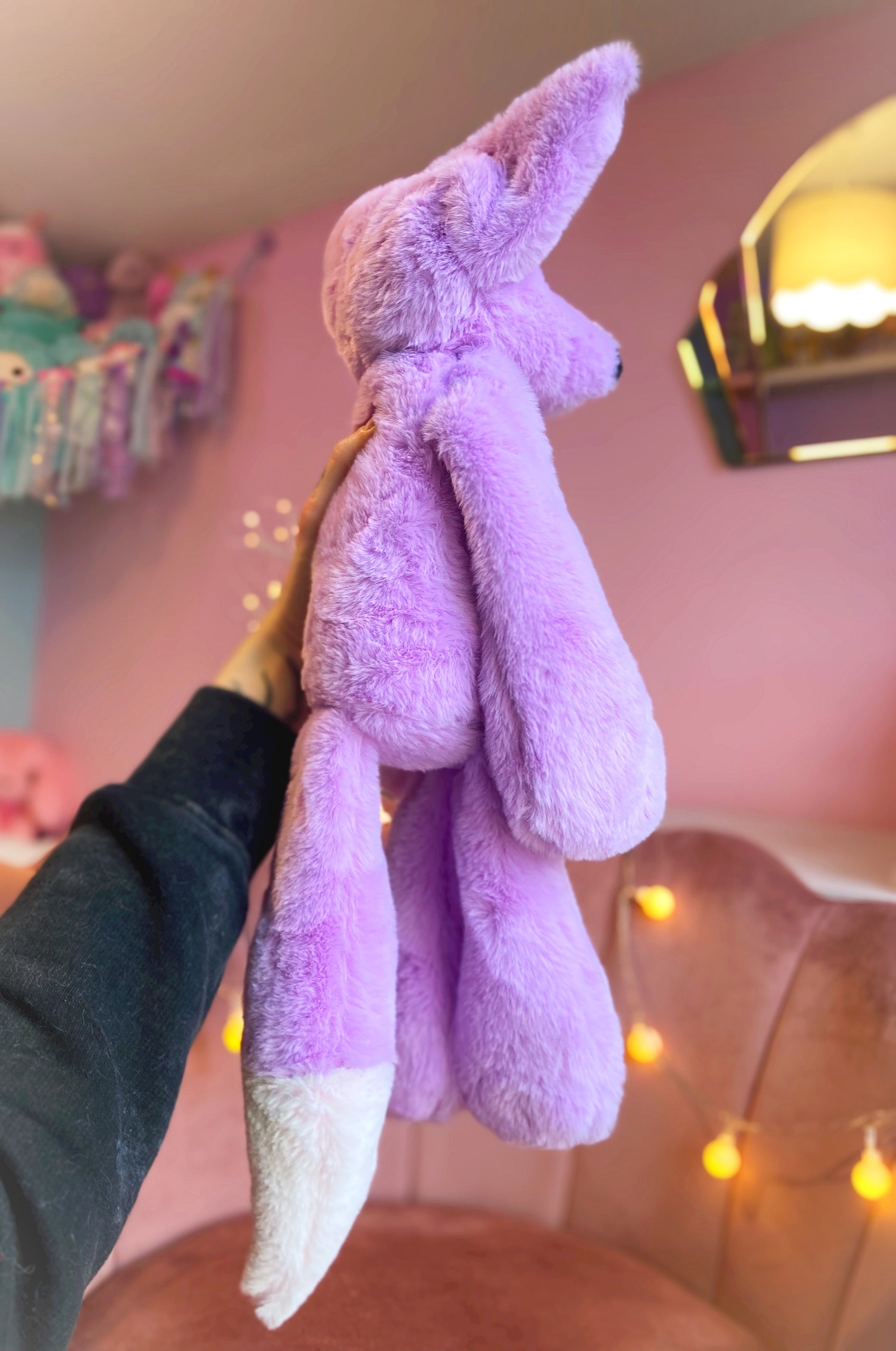 XL LAVENDER FOX - Handmade Luxury Weighted Plush Fluffy Fox Doll