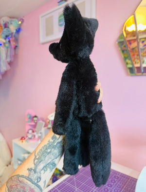 ONYX FOX - Handmade Luxury Weighted Plush Fluffy Fox Doll