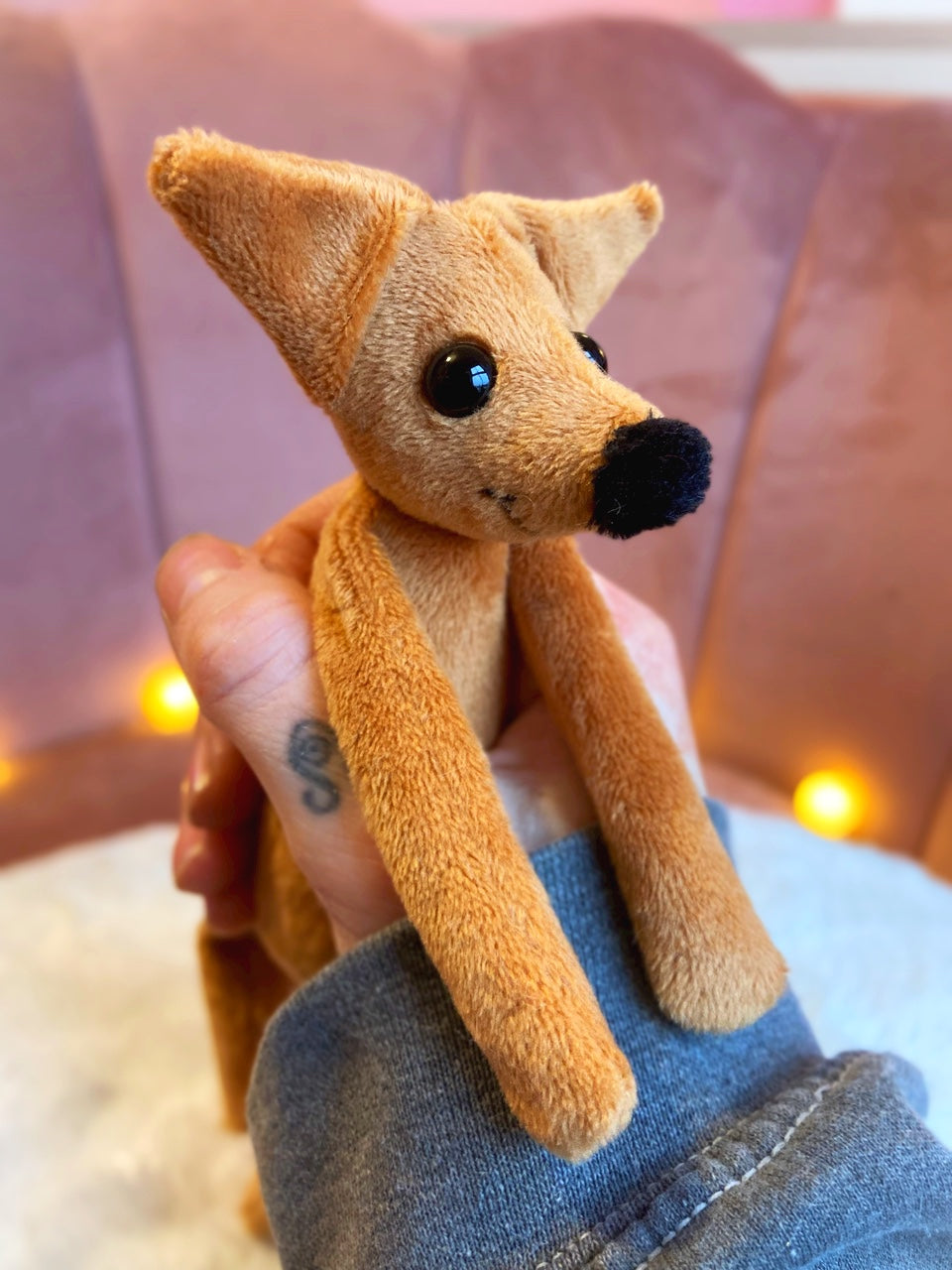 TINY RED FOX - Mini Handmade Luxury Weighted Fox Doll