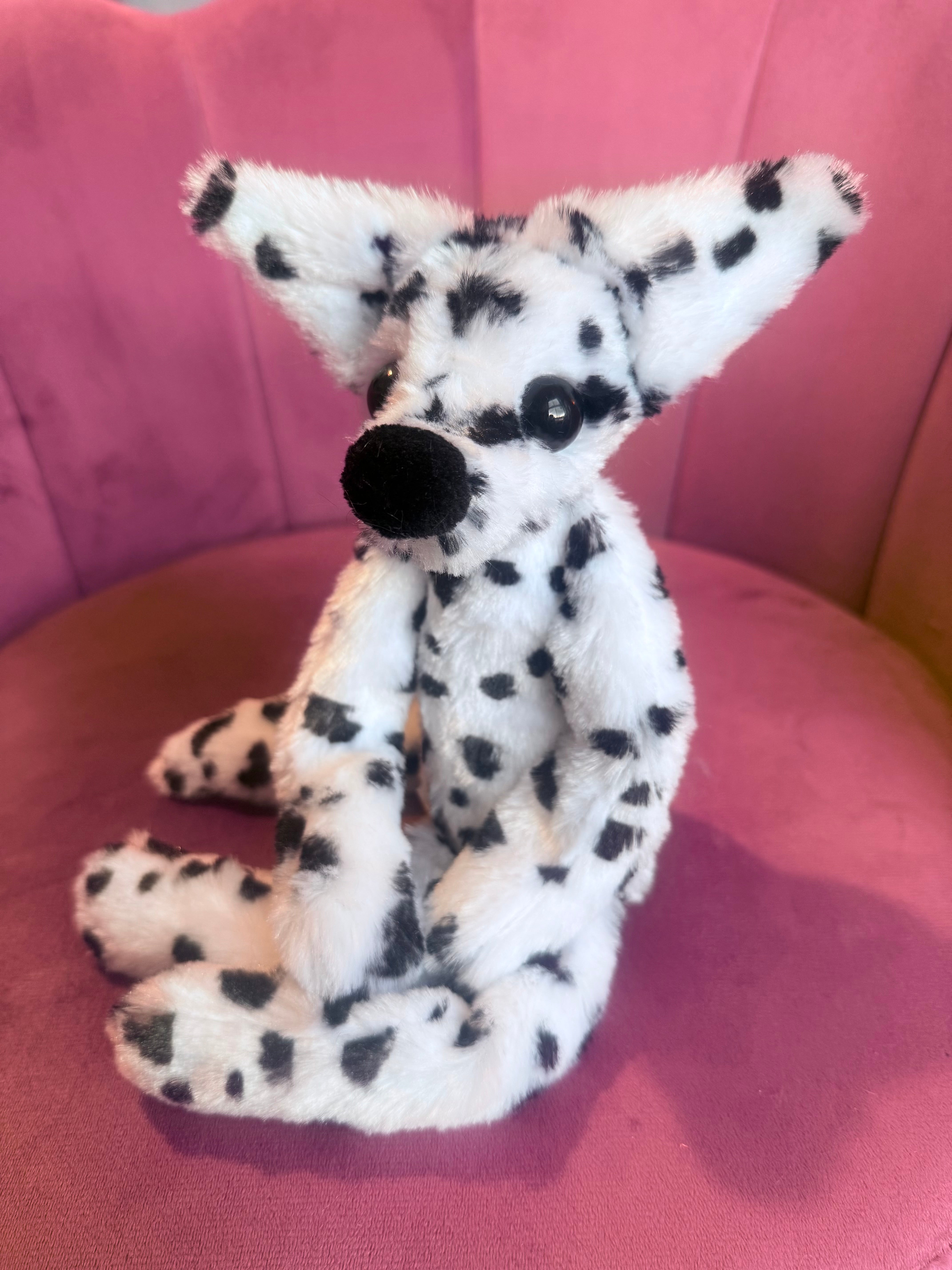 DALMATION FOX - Handmade Luxury Weighted Plush Fluffy Fox Doll