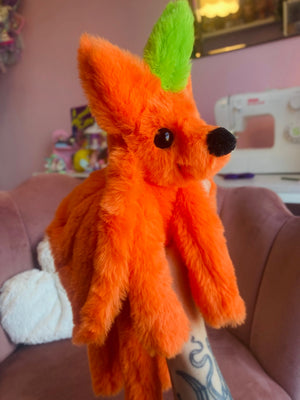 ORANGE BLOSSOM FLYING FOX - Handmade Luxury Weighted Fox Doll