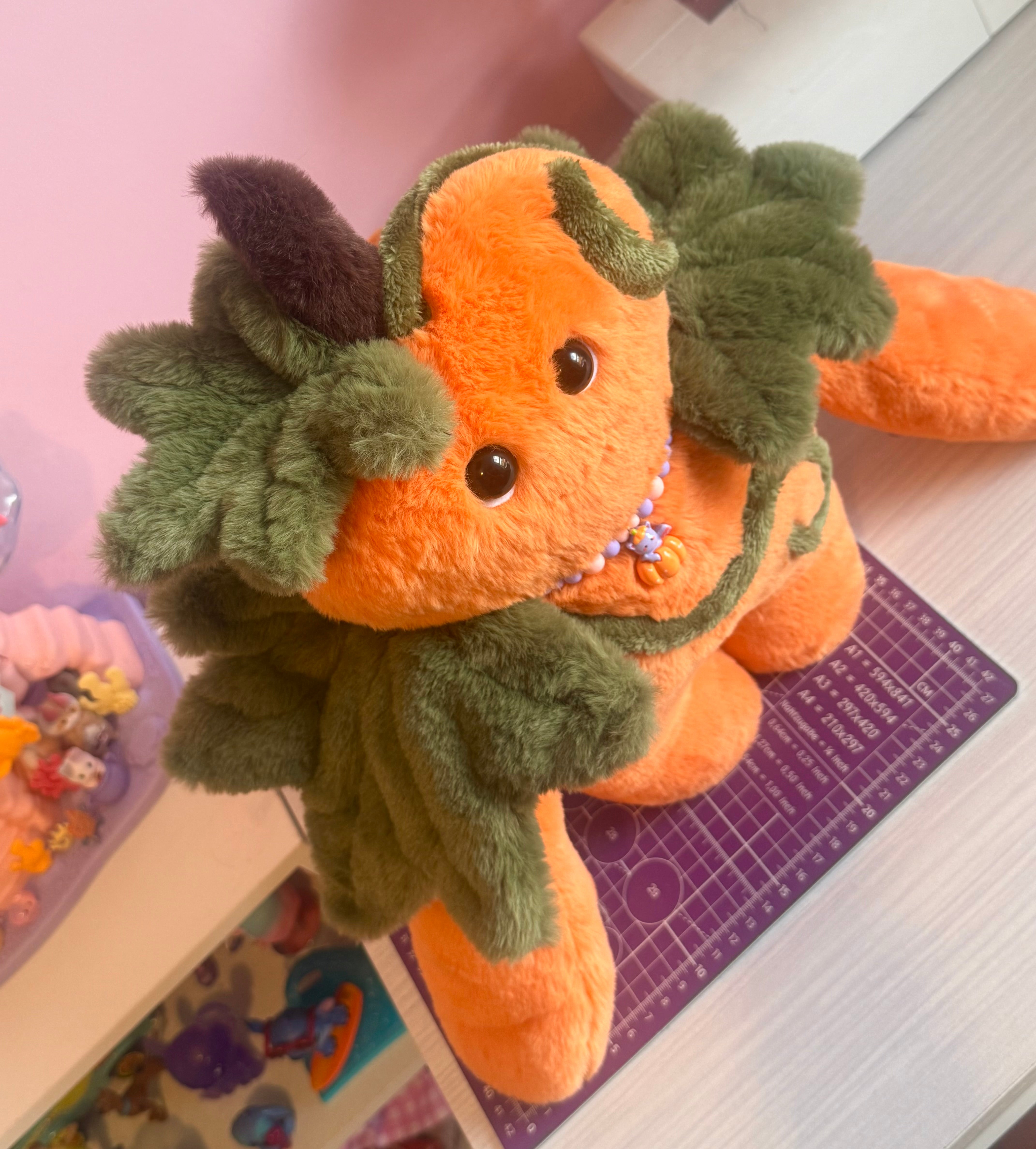 LARGE PUMPKIN PATCH PUDGEPUFF - Handmade Weighted Pumpkin Doll