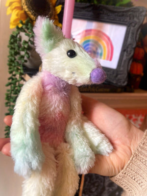 COTTON CANDY FLUFFY FOX CUB (B) - Handmade Weighted Plush Fox Doll