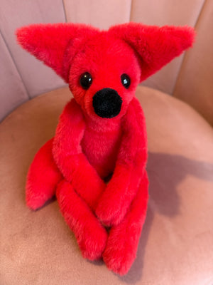 CRIMSON FOX - Handmade Luxury Weighted Fox Doll