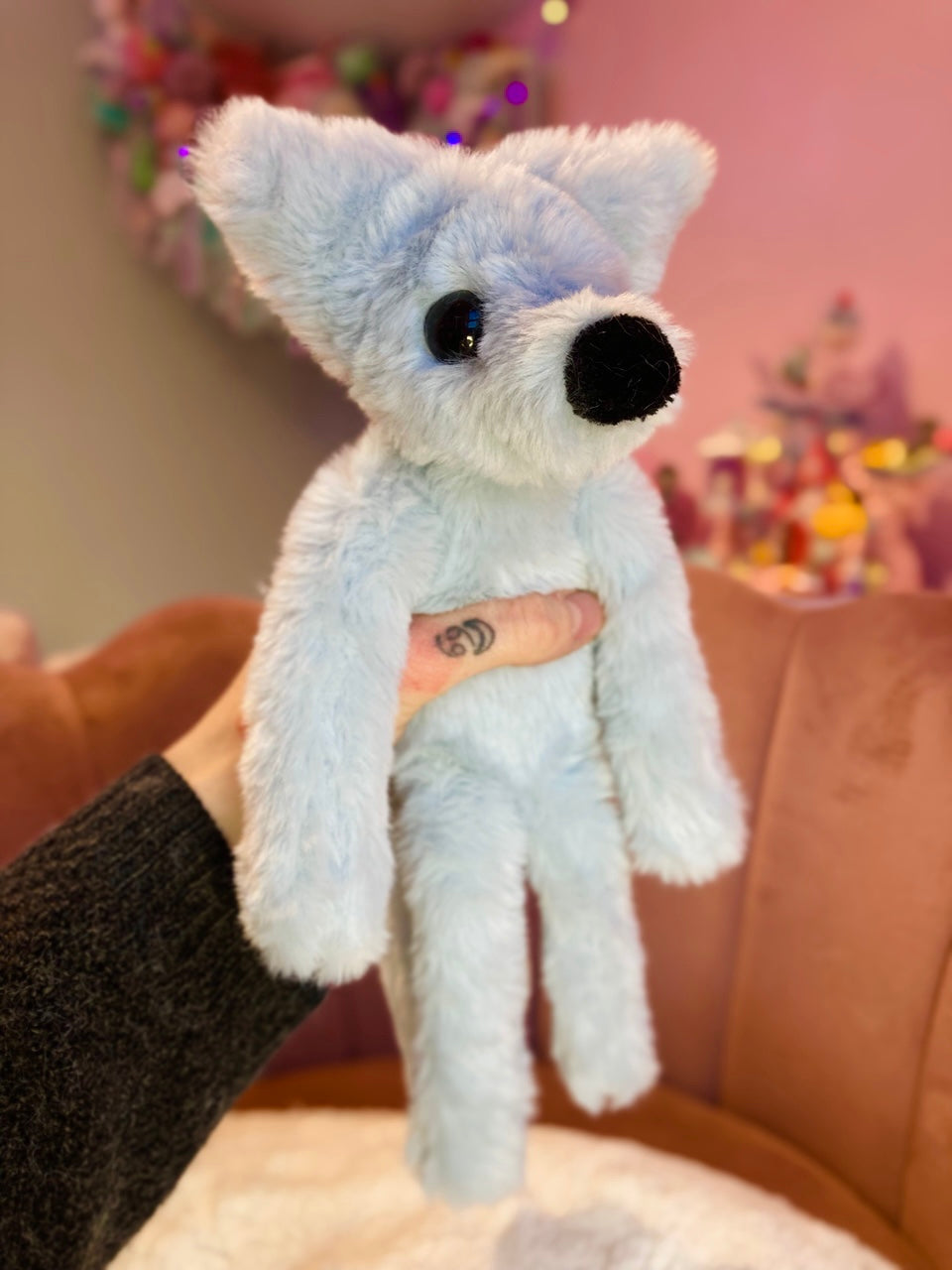 ICE BLUE FOX - Handmade Luxury Weighted Fox Doll
