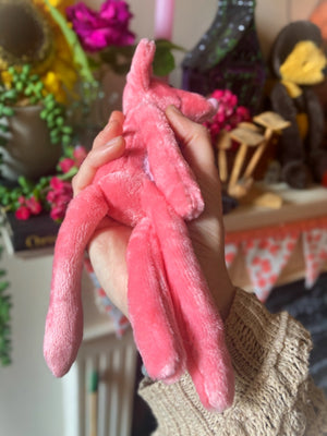 SOFT PINK FLUFFY BELLY FOX (C) - Handmade Weighted Plush Fox Doll