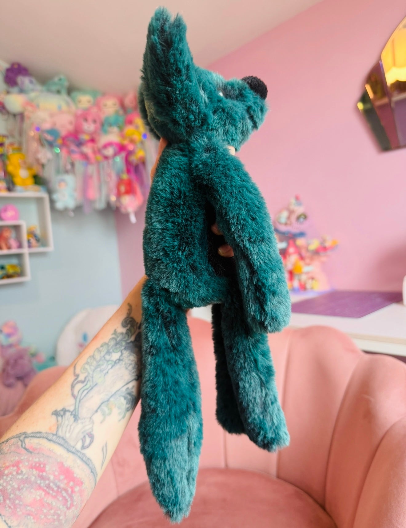 DARK FOREST FOX - Handmade Luxury Weighted Plush Fluffy Fox Doll