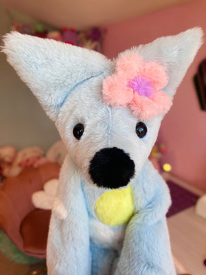 XL SPRING BLOOMS FOX - Handmade Luxury Weighted Plush Fluffy Fox Doll