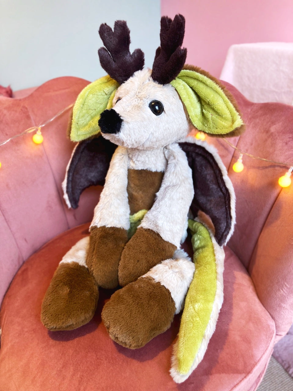 XXL FLYING FOREST FAWN - Handmade Luxury Weighted Plush Fluffy Fox Doll