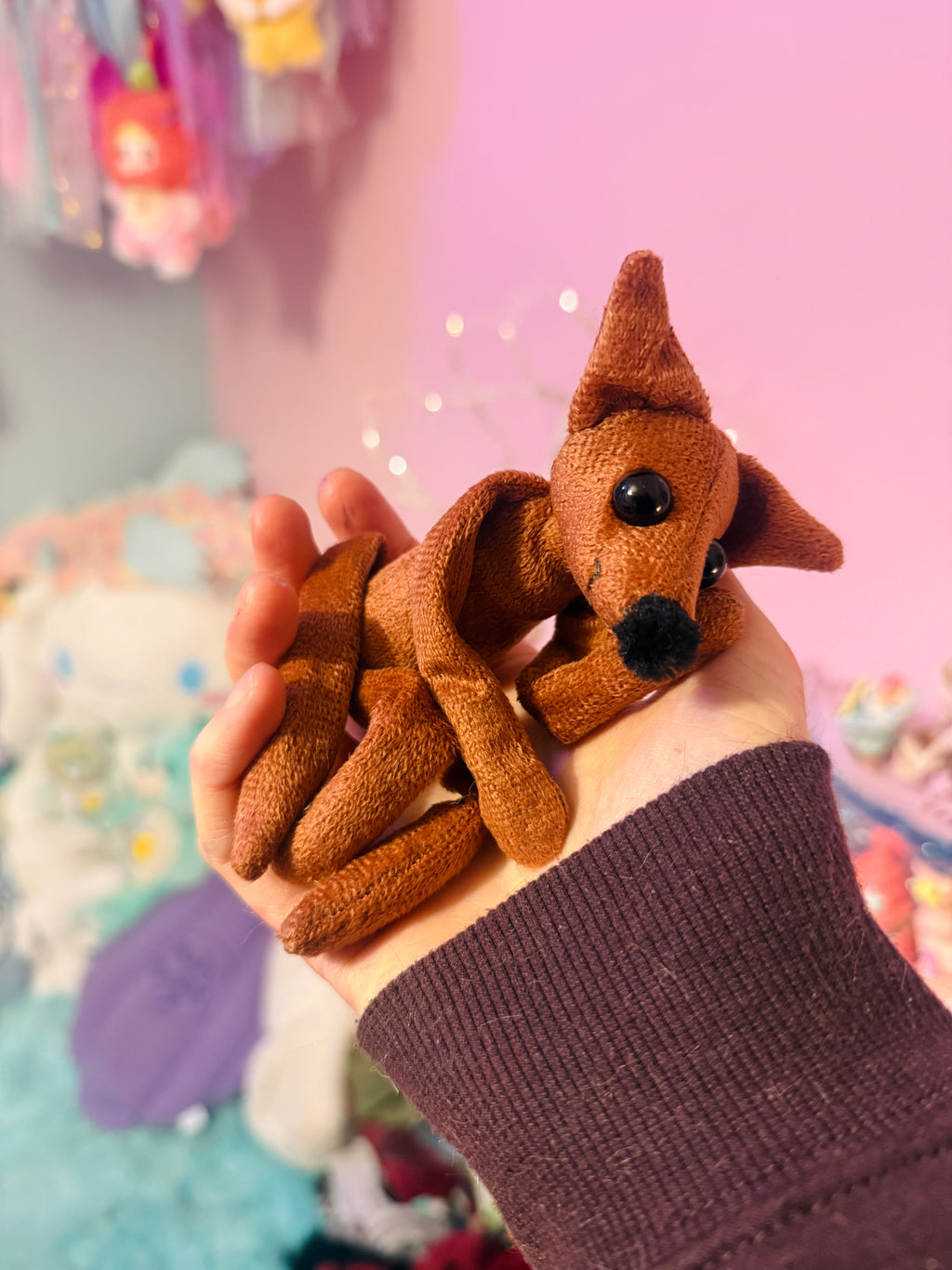 TINY MAPLE FOX (B) - Handmade Luxury Weighted Fox Doll