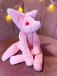 HEART EYES FOX - Handmade Luxury Weighted Plush Fluffy Fox Doll