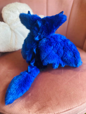 MIDNIGHT DRAGON FOX - Handmade Luxury Weighted Plush Fluffy Fox Doll