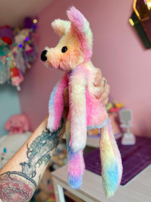 COTTON CANDY FOX (B) - Handmade Luxury Weighted Fox Doll